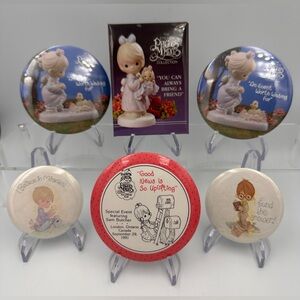 Collection of 6 Precious Moments Pinbacks Buttons pins - Vintage